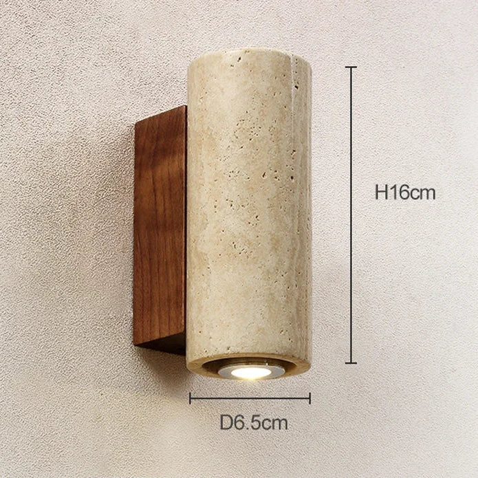 Tierra Akari™ – Aplique Wabi-Sabi de Travertino – Velora Wa
