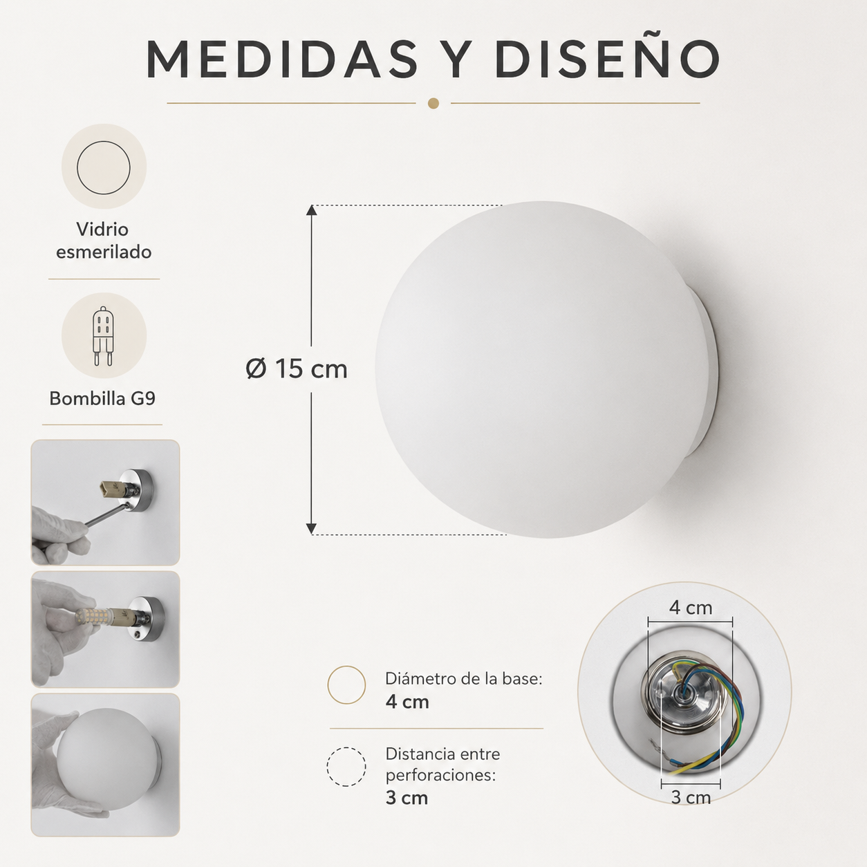 Éclat Orb™ – Aplique Bauhaus de Cristal Opal – Velora Wall