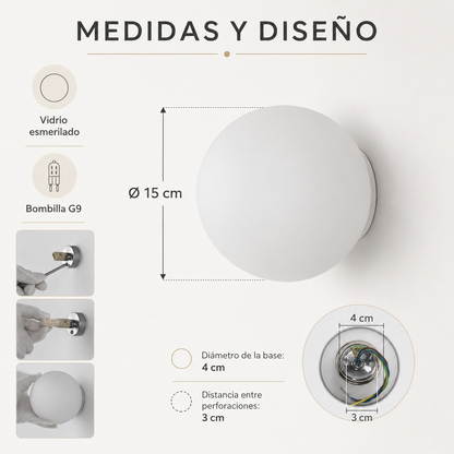 Éclat Orb™ – Aplique Bauhaus de Cristal Opal – Velora Wall