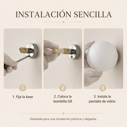 Éclat Orb™ – Aplique Bauhaus de Cristal Opal – Velora Wall