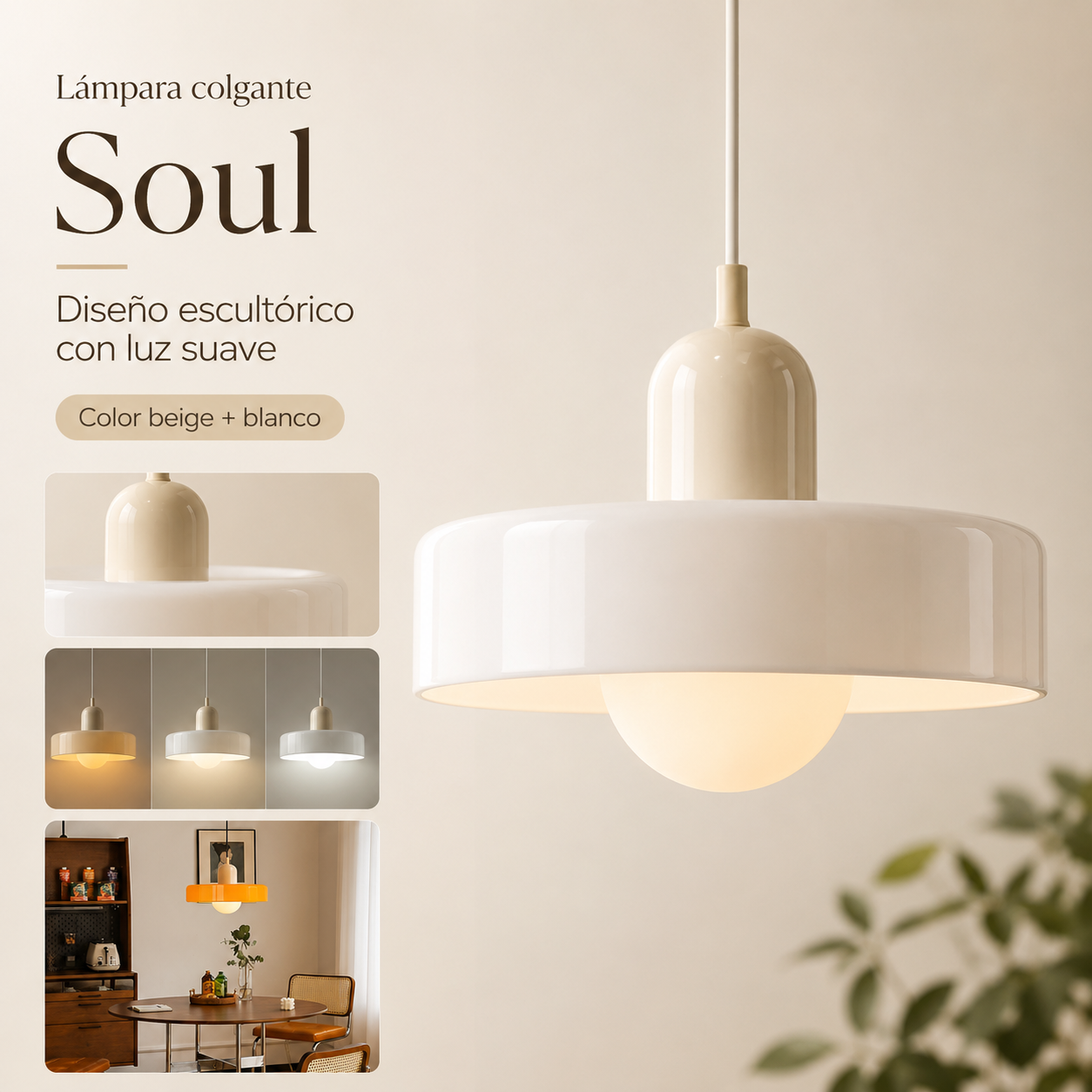 Bauvia™ – Lámpara Colgante de Vidrio Bauhaus – Noctis Ceiling