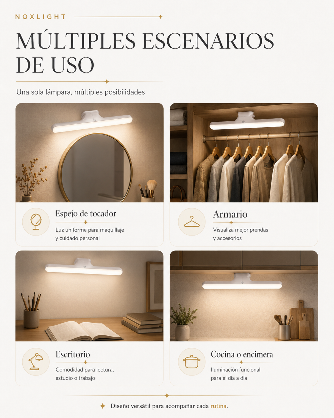 Liora – Lámpara Magnética para Espejo y Armario