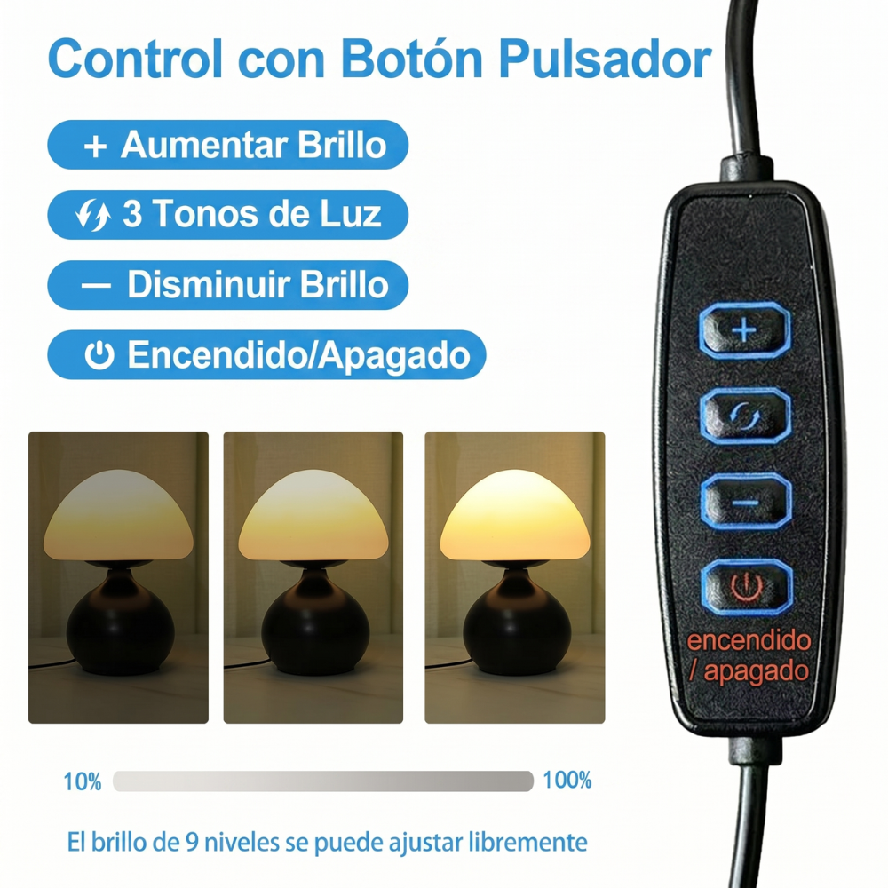 Lámpara Mushroom Moderna – Colección Iluminación de Mesa