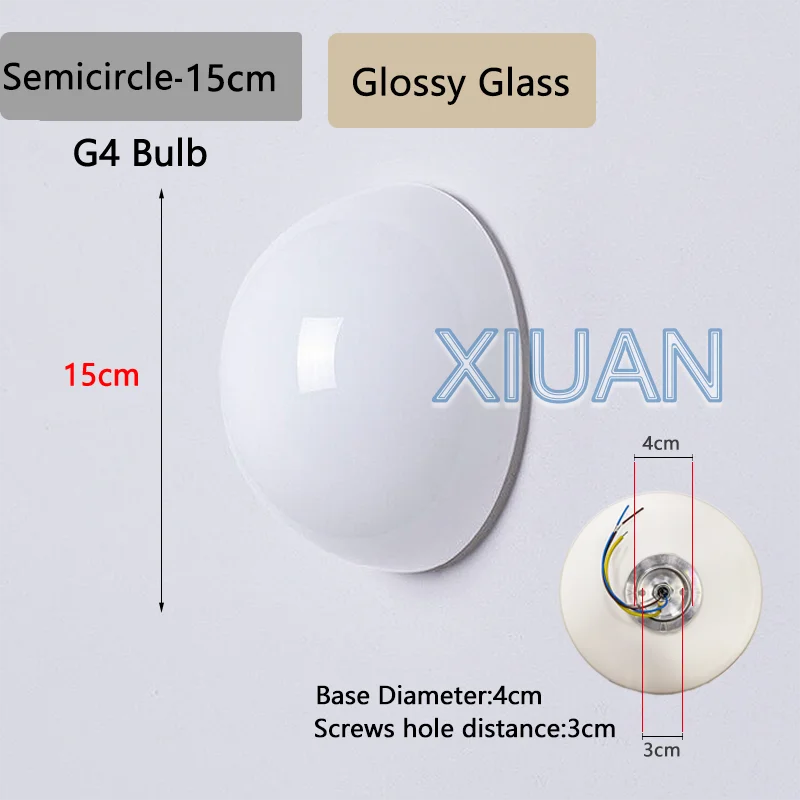 New Concealed Base Glass Wall Lamps French Bauhaus Milky White Round Ball Wall Light for Bedside Living Room Bathroom Mirror Dec