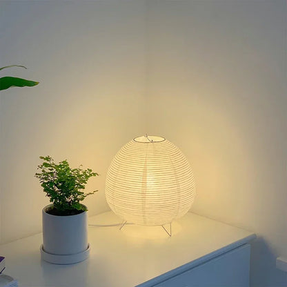 Lámpara Japandi de Papel de Arroz - Collección iluminacíon de mesa