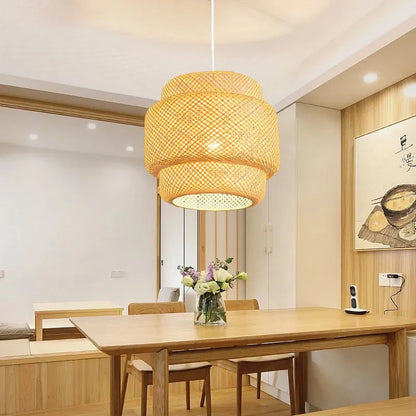 Lámpara Colgante Artesanal de Bambú para Ambientes Japandi – Noctis Ceiling