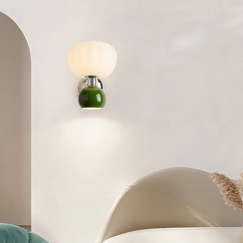 QUASHION Nordic Home Decor Wall Lamps Plastic And Iron Material Sconce Lightings Modern Soft Style Pumpkin Shape Bedroom Lustres