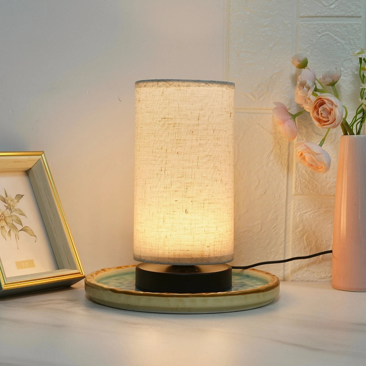 Lámpara de Mesa Nórdica de Tela - Colección iluminacíon de mesa