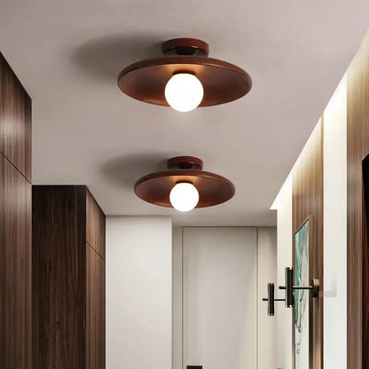 Lámpara de Techo Minimalista de Madera Natural – Noctis Ceiling