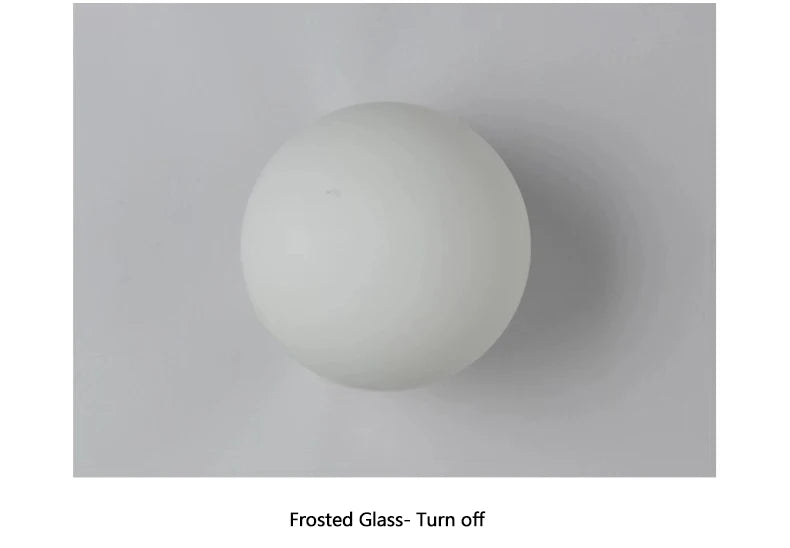 New Concealed Base Glass Wall Lamps French Bauhaus Milky White Round Ball Wall Light for Bedside Living Room Bathroom Mirror Dec