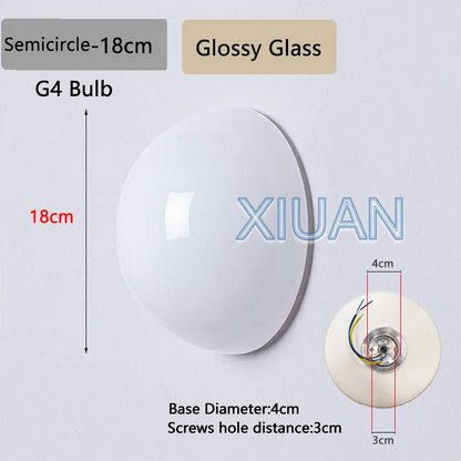 New Concealed Base Glass Wall Lamps French Bauhaus Milky White Round Ball Wall Light for Bedside Living Room Bathroom Mirror Dec