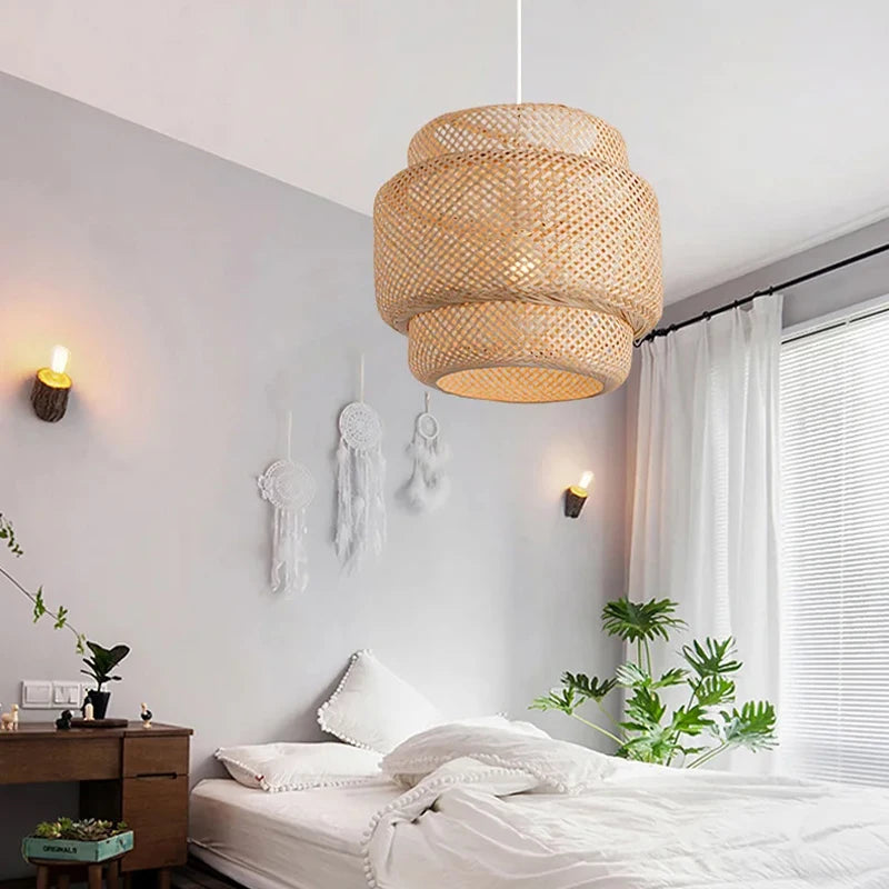Lámpara Colgante Artesanal de Bambú para Ambientes Japandi – Noctis Ceiling