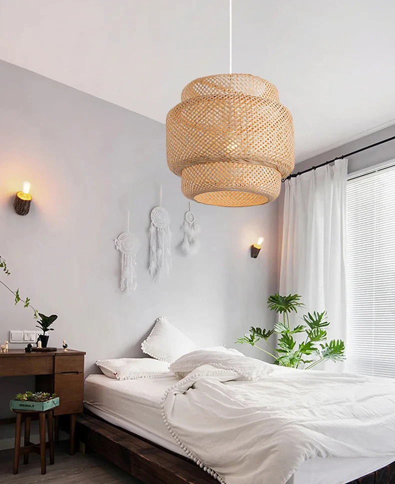Lámpara Colgante Artesanal de Bambú para Ambientes Japandi – Noctis Ceiling