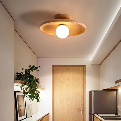 Lámpara de Techo Minimalista de Madera Natural – Noctis Ceiling