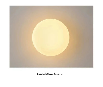 New Concealed Base Glass Wall Lamps French Bauhaus Milky White Round Ball Wall Light for Bedside Living Room Bathroom Mirror Dec