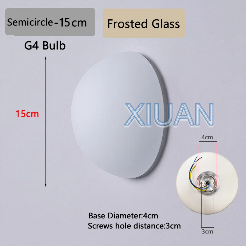 New Concealed Base Glass Wall Lamps French Bauhaus Milky White Round Ball Wall Light for Bedside Living Room Bathroom Mirror Dec
