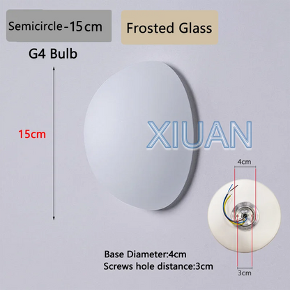 New Concealed Base Glass Wall Lamps French Bauhaus Milky White Round Ball Wall Light for Bedside Living Room Bathroom Mirror Dec