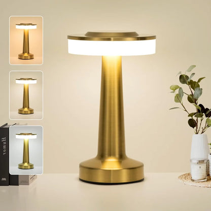 Lámpara Retro LED Dorada – Luz Ambiental Regulable para Dormitorio y Restaurante