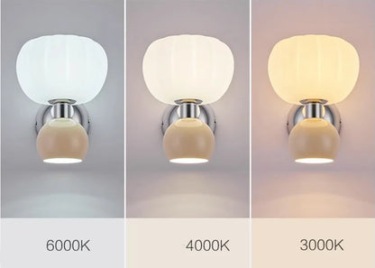 QUASHION Nordic Home Decor Wall Lamps Plastic And Iron Material Sconce Lightings Modern Soft Style Pumpkin Shape Bedroom Lustres