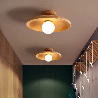 Lámpara de Techo Minimalista de Madera Natural – Noctis Ceiling
