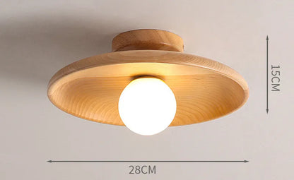 Lámpara de Techo Minimalista de Madera Natural – Noctis Ceiling