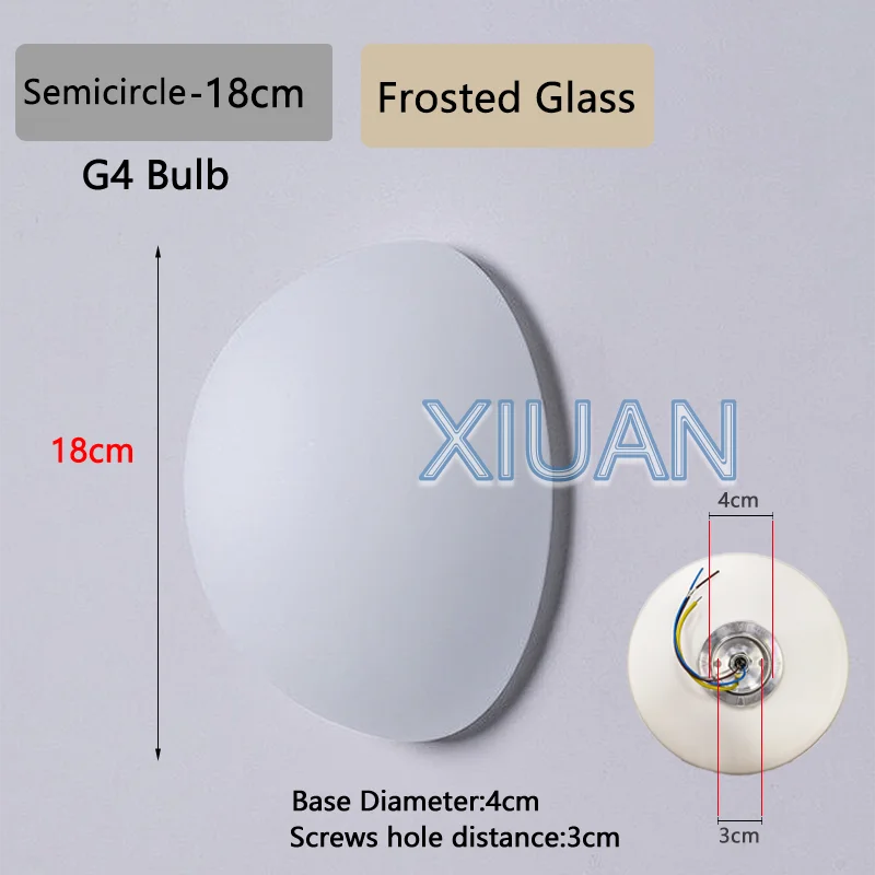New Concealed Base Glass Wall Lamps French Bauhaus Milky White Round Ball Wall Light for Bedside Living Room Bathroom Mirror Dec