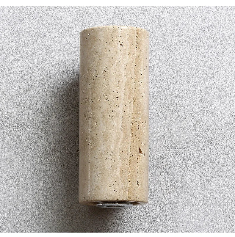 Wabi Sabi Yellow Marble Wall Lamp Led Bedside Japan Bedroom Living Room Wall Light Travertine Stair Corridor Decor Sconce