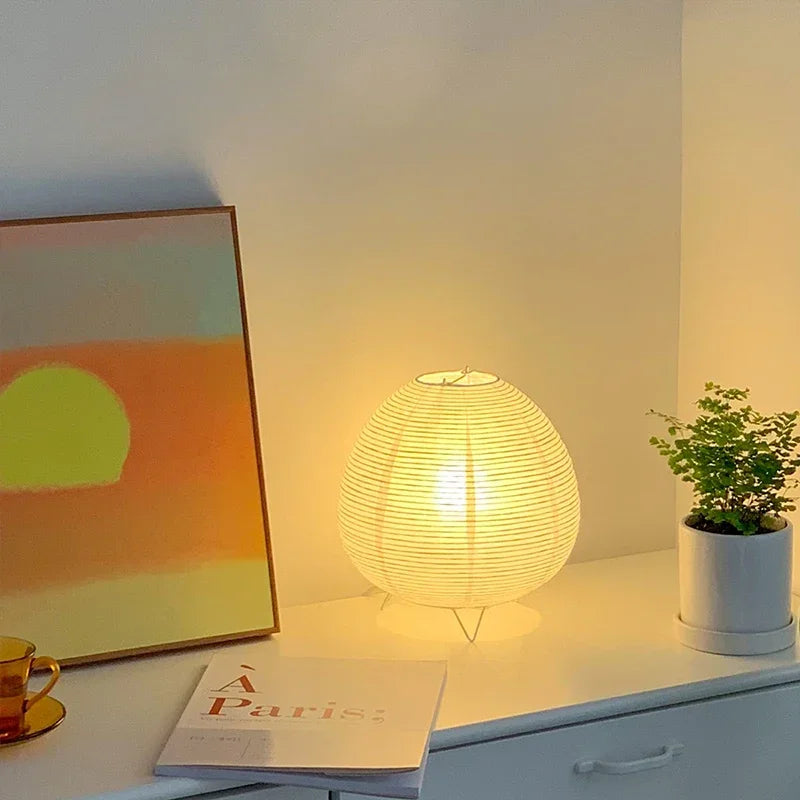 Lámpara Japandi de Papel de Arroz - Collección iluminacíon de mesa