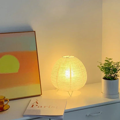 Lámpara Japandi de Papel de Arroz - Collección iluminacíon de mesa