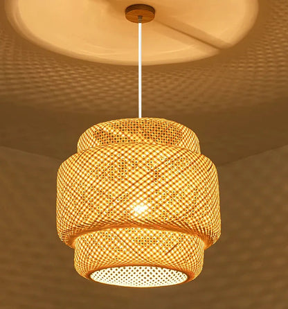 Lámpara Colgante Artesanal de Bambú para Ambientes Japandi – Noctis Ceiling