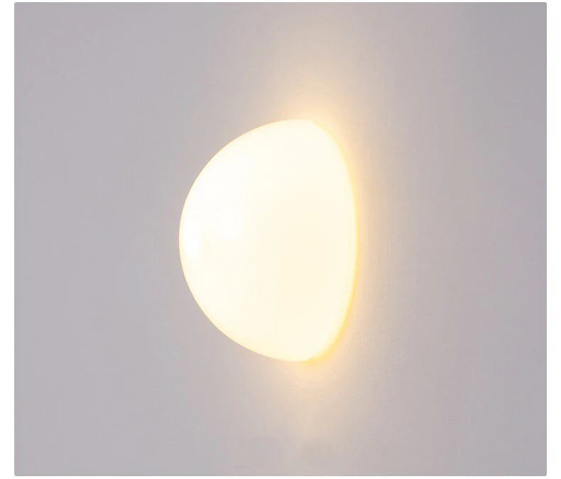 New Concealed Base Glass Wall Lamps French Bauhaus Milky White Round Ball Wall Light for Bedside Living Room Bathroom Mirror Dec