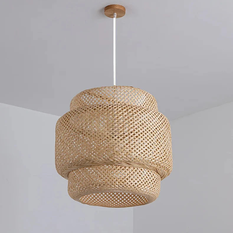 Lámpara Colgante Artesanal de Bambú para Ambientes Japandi – Noctis Ceiling